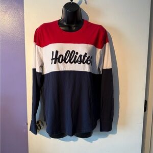 Vintage Hollister Red White Blue Long Sleeve Shirt Size Small